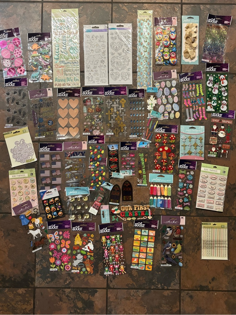 Mixed Sticker and Embellishment Lot - Assorted Colors scrapbooking #9